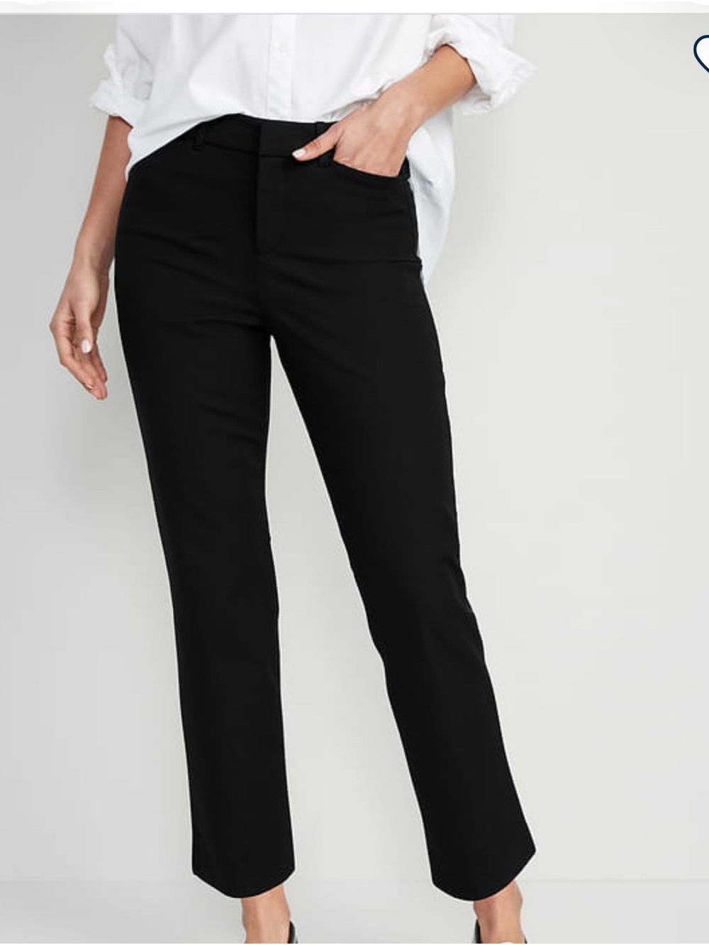 Old Navy Black Pixie Straight High-Rise Pants